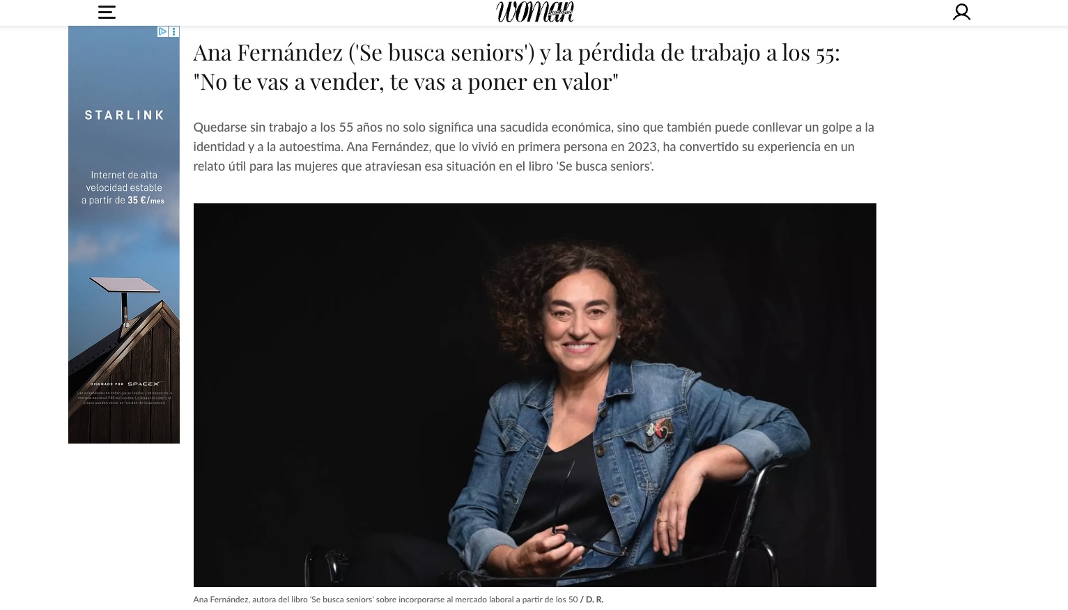 Ana Fernández ('Se busca seniors') y la pérdida de trabajo a los 55: